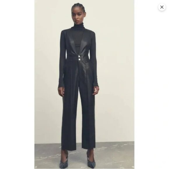 Zara  Faux Leather Jumpsuit - Picture 2 of 9